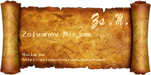 Zsivanov Mirjam névjegykártya